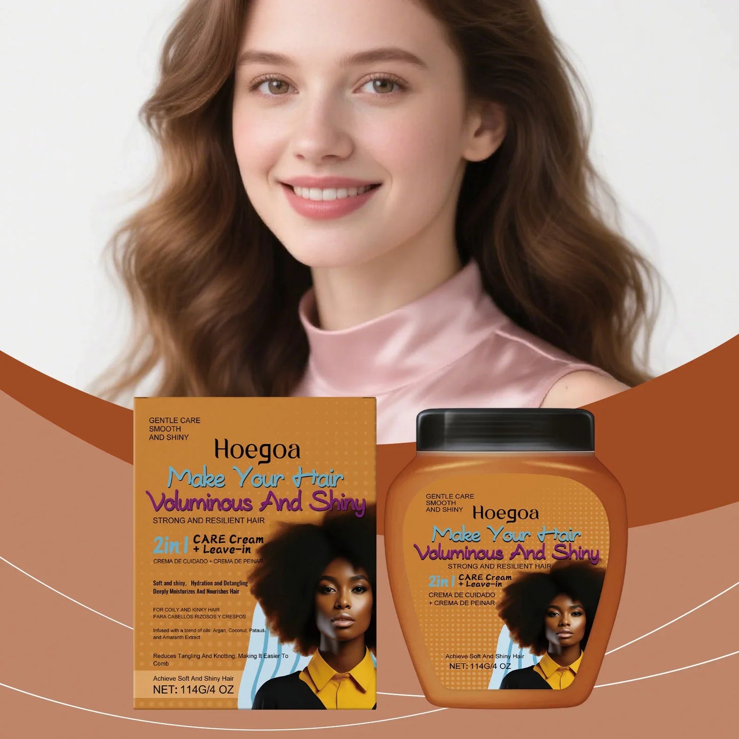 HOEGOA Leave-In Conditioner Cream – Anti-Frizz Curl Repair