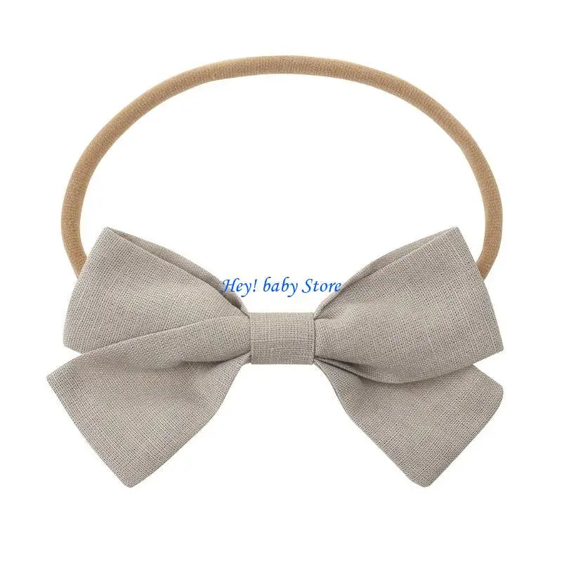 Newborn Baby Elastic Bow Knot Headband | Soft Linen Hair Band