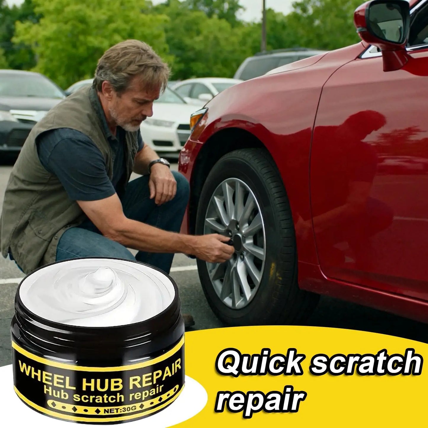 Wheel Rim Scratch Repair Wax & Metal Polish Kit – Chrome & Aluminum