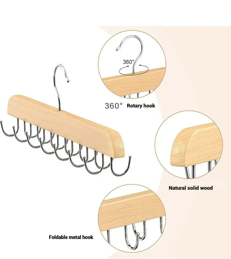 Wooden Belt Rack Women Storage Hangers for Clothes Case Home Wardrobe Accessories Supplly Scarf Organizer Men Tie Belt Hangers Peaceful Pleasures Health and Wellness
