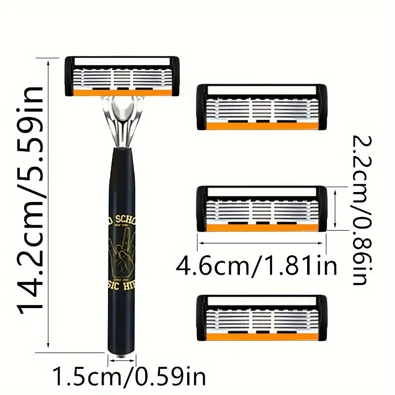 6-Layer Stainless Steel Manual Razor | Reusable Wet Shaver