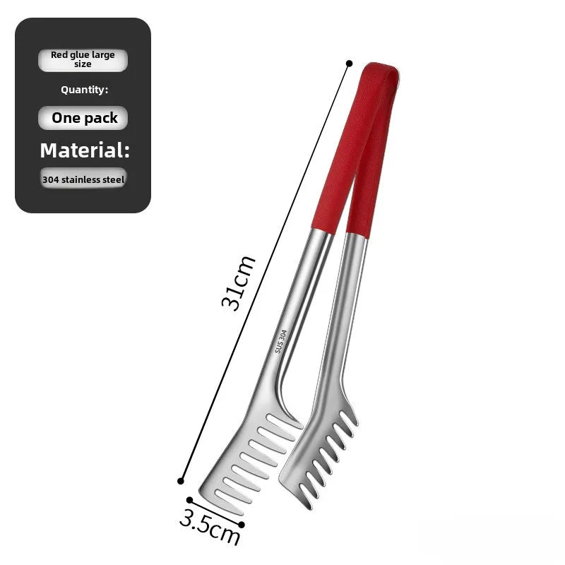 Multi Purpose Food Clips Stainless Steel Cooking Food Serving Tongs Noodle Beef steak Tong Extended Anti scald Cooking Utensils Peaceful Pleasures Health and Wellness large size
