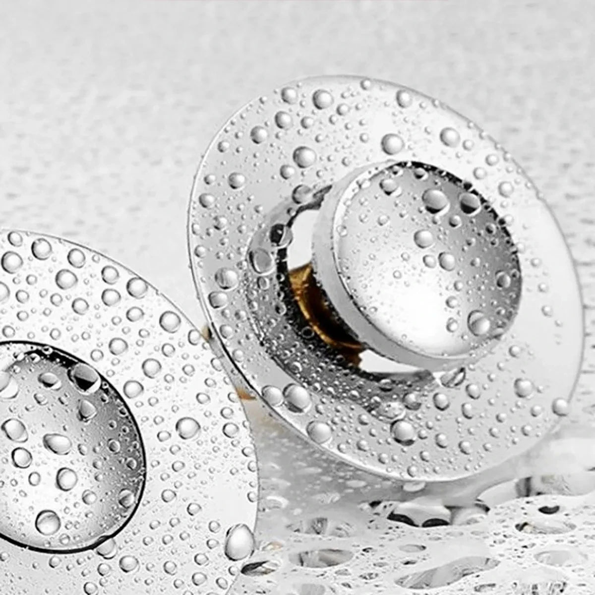 Chrome Pop-Up Sink Drain Stopper with Hair Catcher Filter