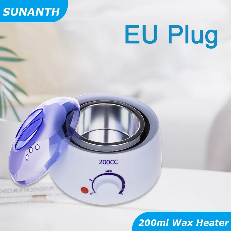 200ML Wax Heater For Hair Removal Hands Feet Depilatory Wax Melting Machine Warmer Dipping Pot Kit / 200g Hard Wax Beans Peaceful Pleasures Health and Wellness 035-W-EU