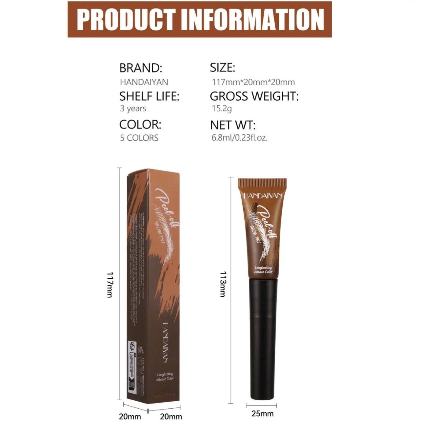 Handaiyan Peel-Off Brow Tint Gel – Waterproof & Long-Lasting