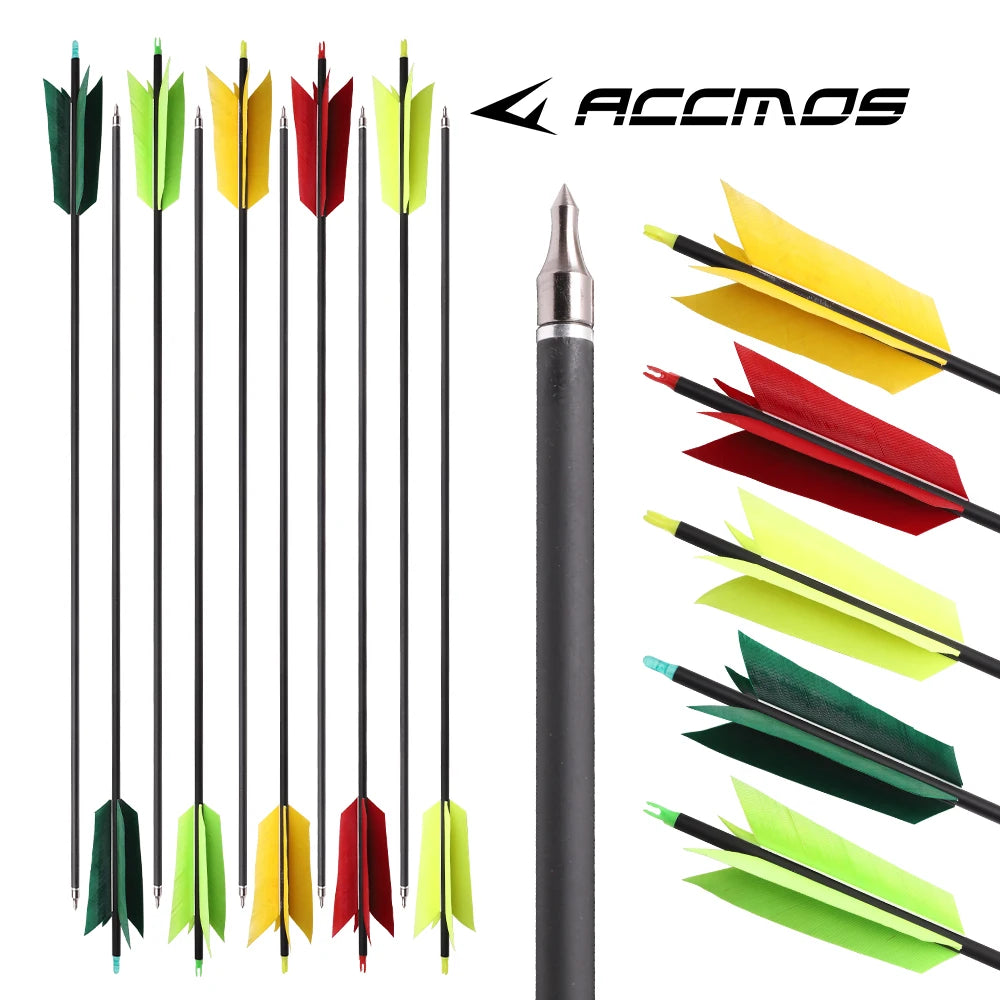 6 Archery Mix Carbon Arrows 4 Turkey Feather Arrow 30 Hunting Target