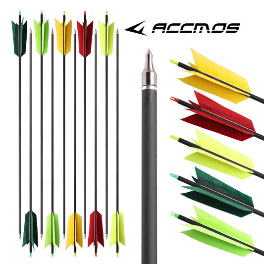 6 Archery Mix Carbon Arrows 4 Turkey Feather Arrow 30 Hunting Target Peaceful Pleasures Health and Wellness 6pcs-red