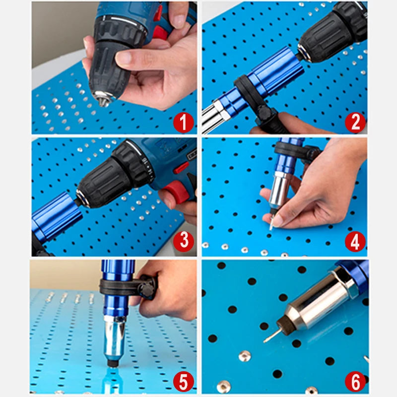 Electric Rivet Gun Drill Adapter 2.4–4.8mm | Cordless Riveting Tool Peaceful Pleasures Health and Wellness