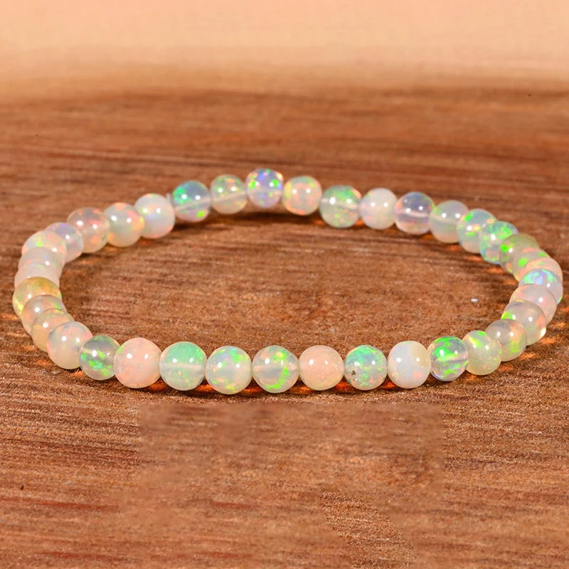 Elegant Opal Stretch Bracelet | Natural Gemstone Gift for Women