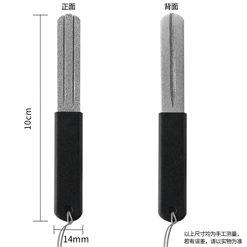 New Diamond Hook Sharpener with 3 Grooves and Lanyard for Fishing Gear Urban Commuting Equipment Peaceful Pleasures Health and Wellness 1pc Black handle