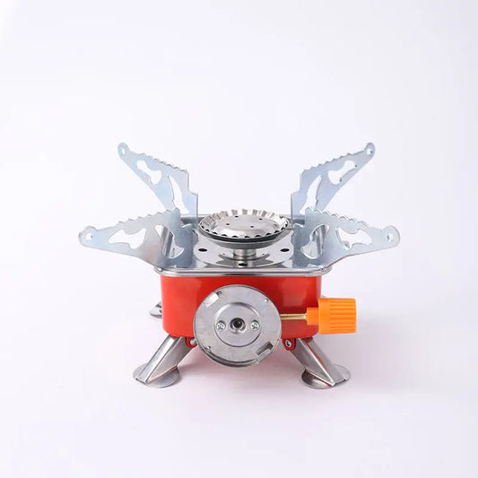 Compact Folding Wind Resistant Gas Burner, Outdoor Gas Stove with Gas Tank, Travel Cooking Kit for Hiking Camping Picnic BBQ Peaceful Pleasures Health and Wellness WHITE