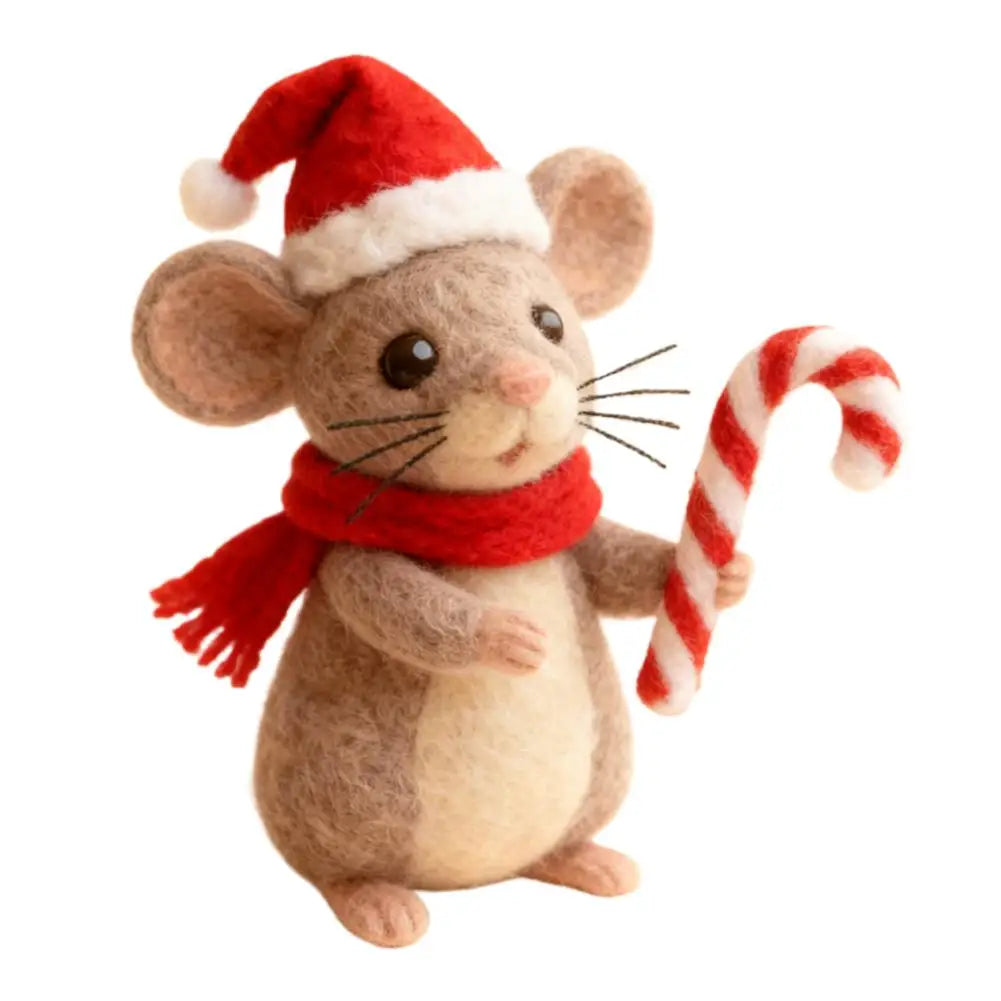 Christmas Wool Felt Mouse Ornaments – Cute Holiday Tree Decor Christmas Tree Ornament Peaceful Pleasures Health and Wellness A