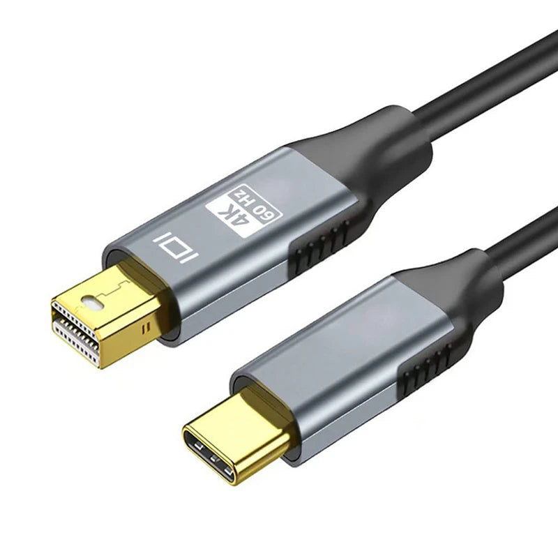 4K 60HZ TYPE C 3.1 TO MINI DisplayPort Dongle HDR Adapter USB Type-c Male to Mini DP Male 4K Monitor Cable for MacBook & Laptop Peaceful Pleasures Health and Wellness 4K 60HZ 1.8m