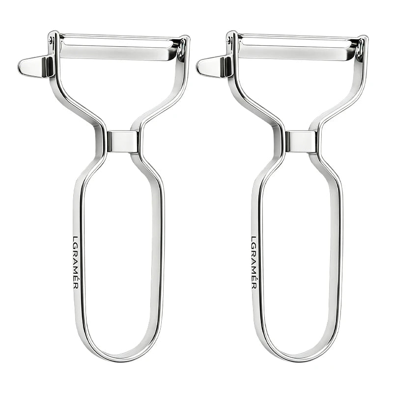 Professional Multi-Functional Y Stainless Steel Peeler, 90° Swivel Blade Vegetable Fruit Peeler for Kitchen, Easy to Clean Tools Peaceful Pleasures Health and Wellness large size-2pcs