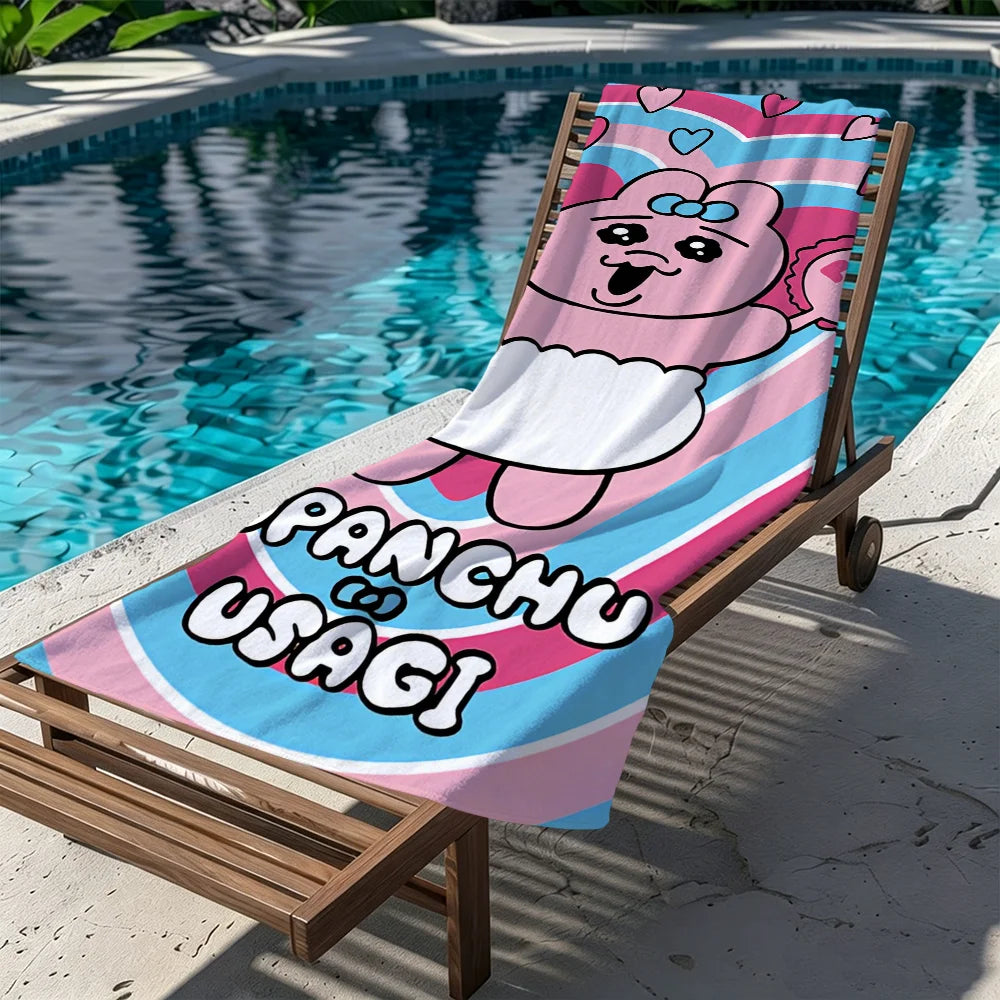 Anime Rabbit Quick-Dry Beach Towel | Soft Pool & Travel Towel Quick-Dry Beach Towel Peaceful Pleasures Health and Wellness