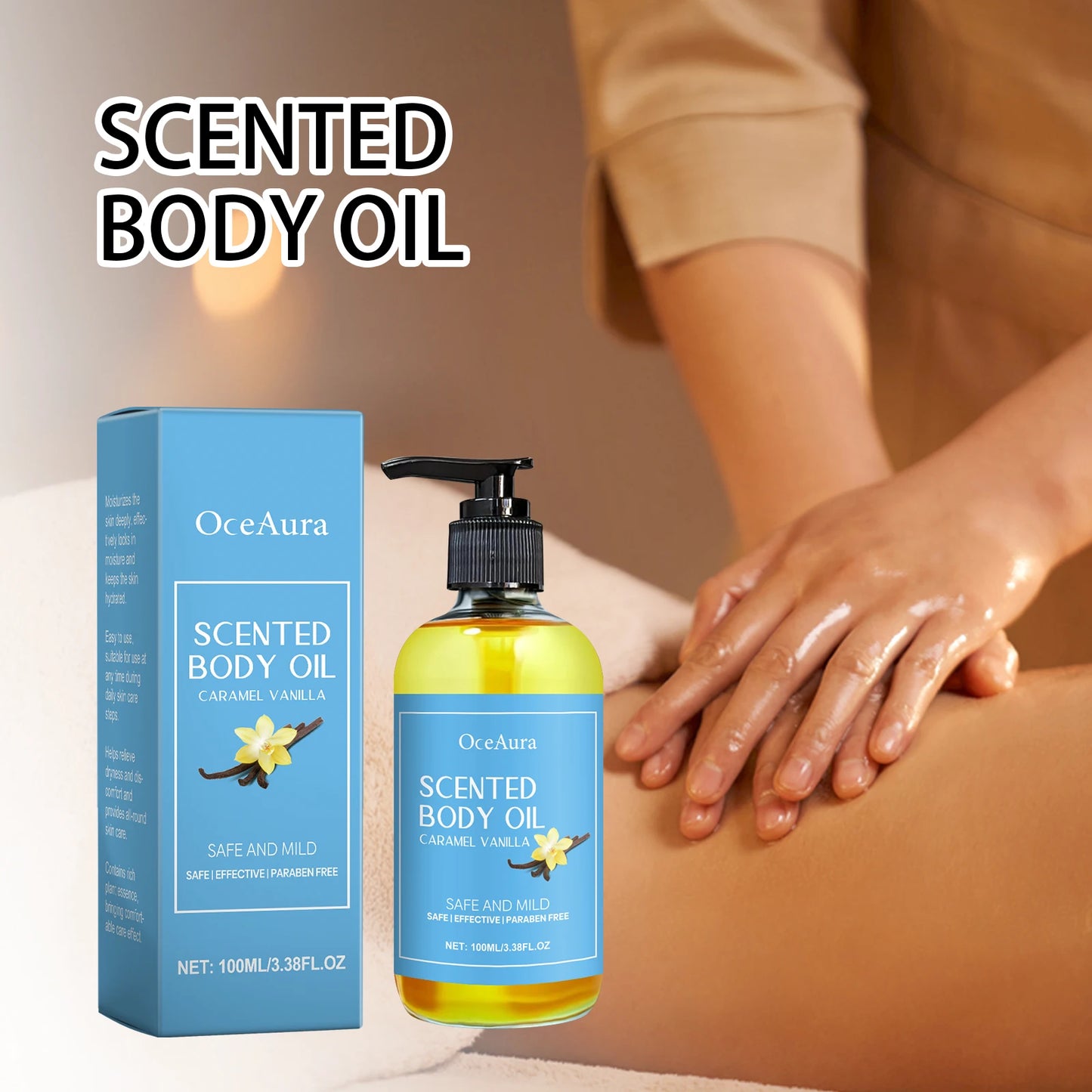 Caramel Vanilla Body Massage Oil – Moisturizing Spa & Relaxing Oil