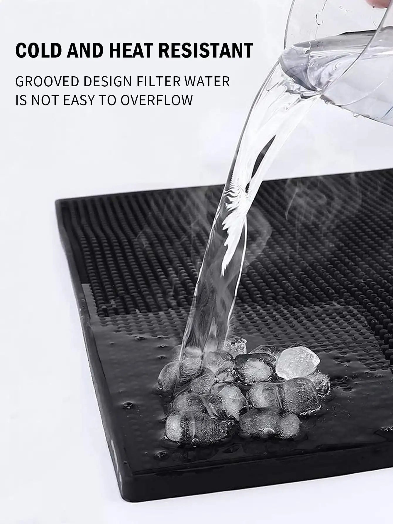 Bar Mat 17.7 x 11.8 in Thick Durable and Stylish Black Bar Spill Mat Non Slip Non-Toxic Service Mat for Coffee Bars Peaceful Pleasures Health and Wellness