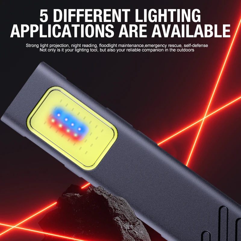 1/2Pcs Mini LED Flashlight Ultra Thin Portable Rechargeable Magnetic Waterproof Strobe for Outdoor Camping Travel Auto Repair Peaceful Pleasures Health and Wellness