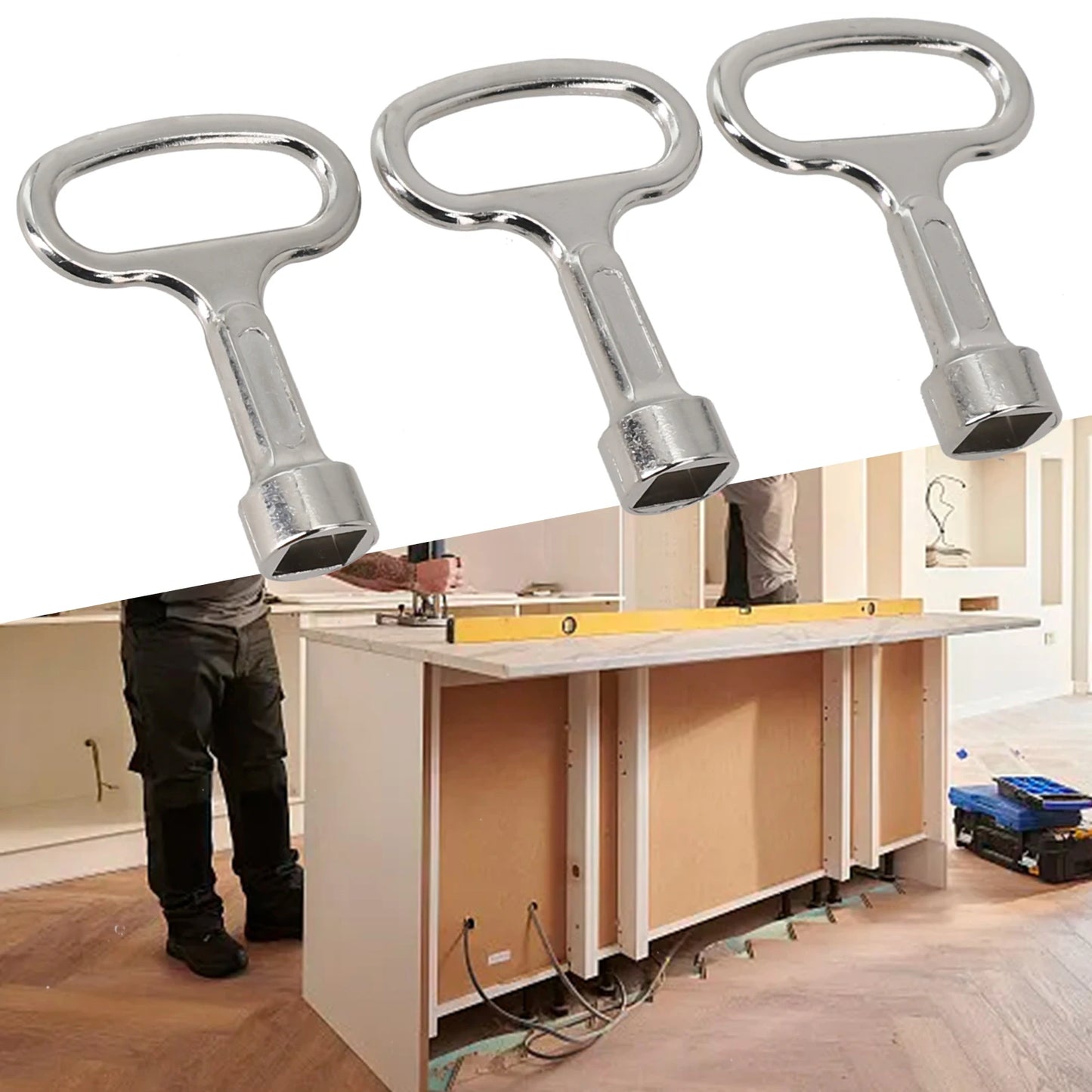 Square Key Water Tap Vent Heating Cabinet Door Lock Turn Tongue
