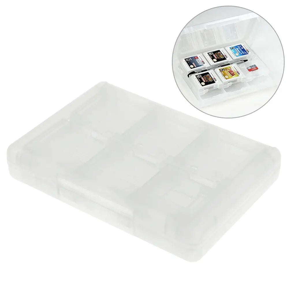 28-in-1 Game Card Case Compatible Nintendo NEW 3DS / 3DS / DSi / DSi XL / DSi LL / DS / DS Lite Cartridge Storage Box Holder Peaceful Pleasures Health and Wellness White