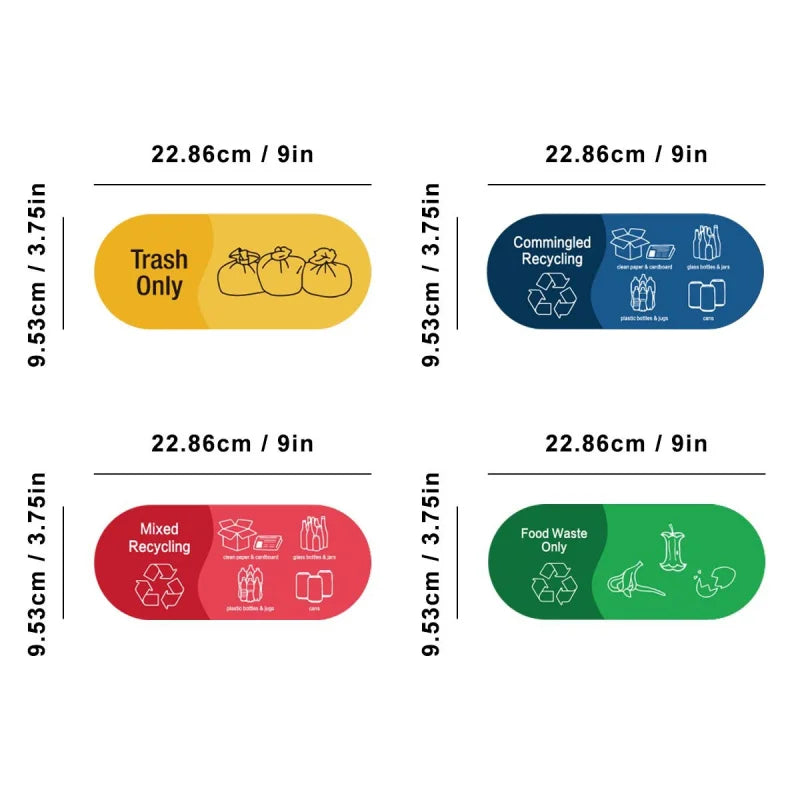 New Cross-Border4Colorful Stickers Suitable for Mixed Recycling Stickers Special Trash Can Stickers Decorative Waterproof Vinyl/ Peaceful Pleasures Health and Wellness