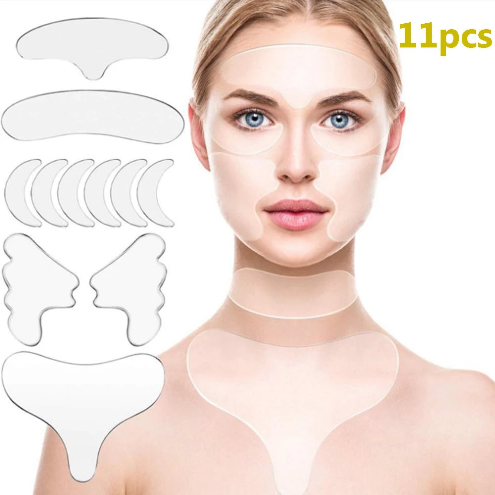 Reusable Silicone Anti-Wrinkle Face Patch Set – Face, Neck, Forehead, Eye & Chest Pads Peaceful Pleasures Health and Wellness 11PCS-A