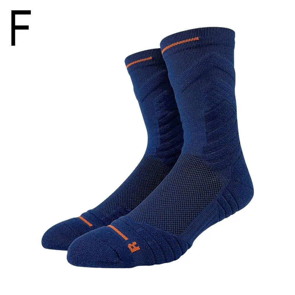 Men's Non-Slip Basketball Socks | Thick Cotton Mid-Tube Sport Athletic Basketball Socks Peaceful Pleasures Health and Wellness F One Size