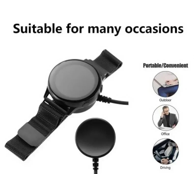 Watch Charger Compatible For Samsung Galaxy Watch 5 Pro 5/4/3 Active 2/1Gear Sport/S3 Portable Charging Dock Station Peaceful Pleasures Health and Wellness