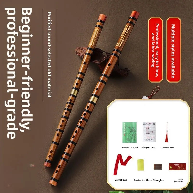 Flute Bamboo Musical Instrument Beginners Primary School Students
