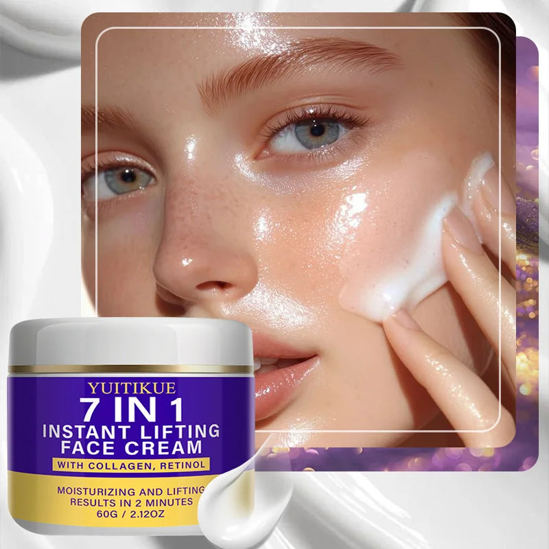 Yuitikue 7 in 1 Instant Lifting Face Cream, 60g Collagen & Retinol Moisturizer for Instant Lifting & Moisturizing Peaceful Pleasures Health and Wellness
