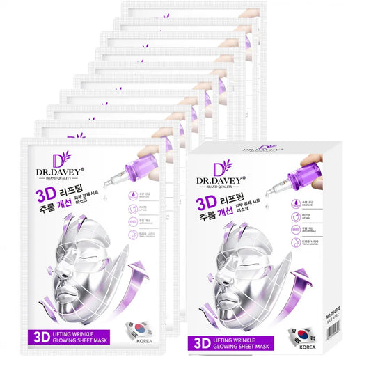 DR.DAVEY 3D Lifting Moisturizing Facial Mask Sheet – 10 Pack Facial Sheet Mask Oasis Select