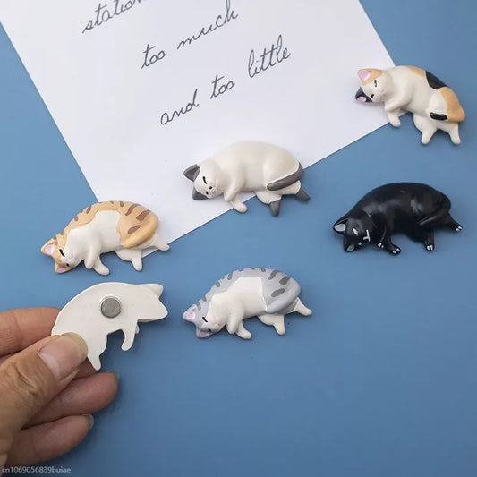 Cute Lazy Cat Fridge Magnet | Kawaii Cartoon Home Decor Fridge Magnet Peaceful Pleasures Health and Wellness