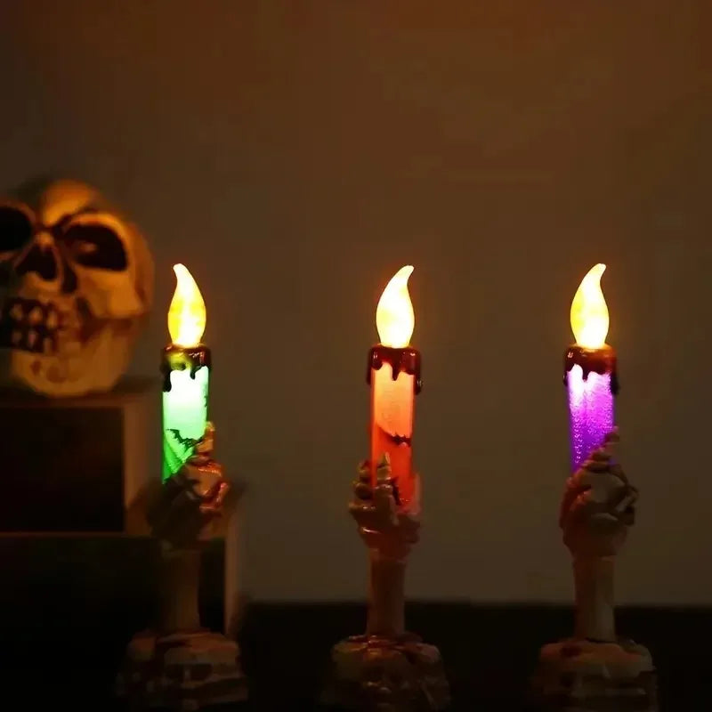 Halloween LED Skull Ghost Candle Light | Haunted House Decor