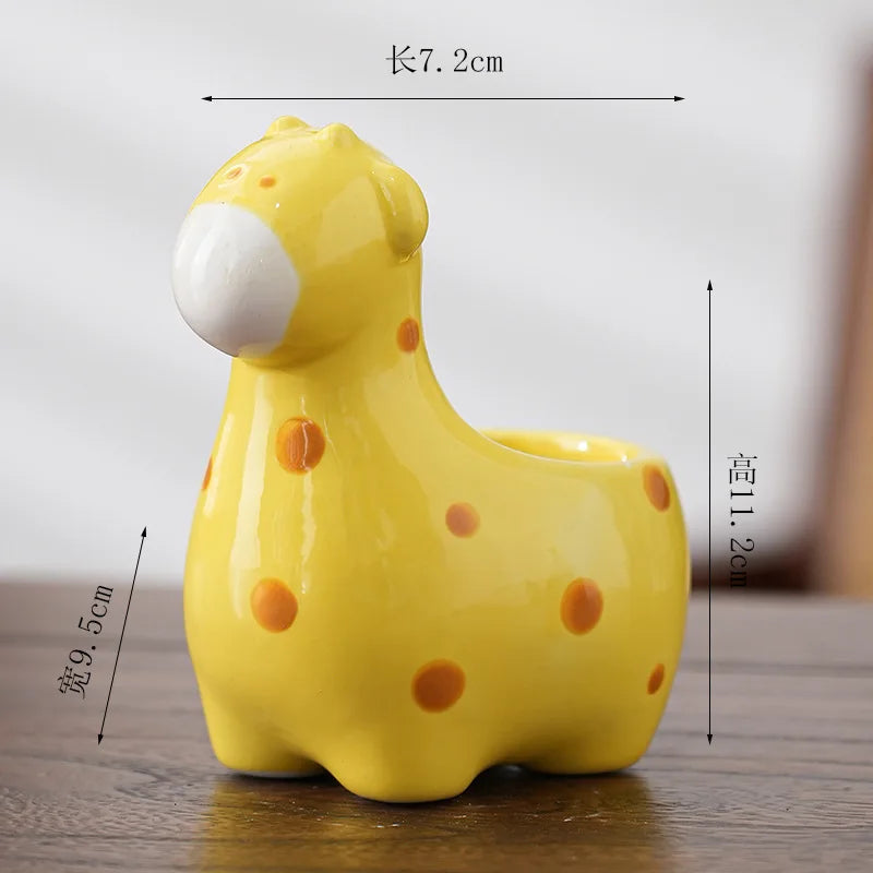 Animal Shape Ceramic Succulent Planter | Cute Cartoon Pot