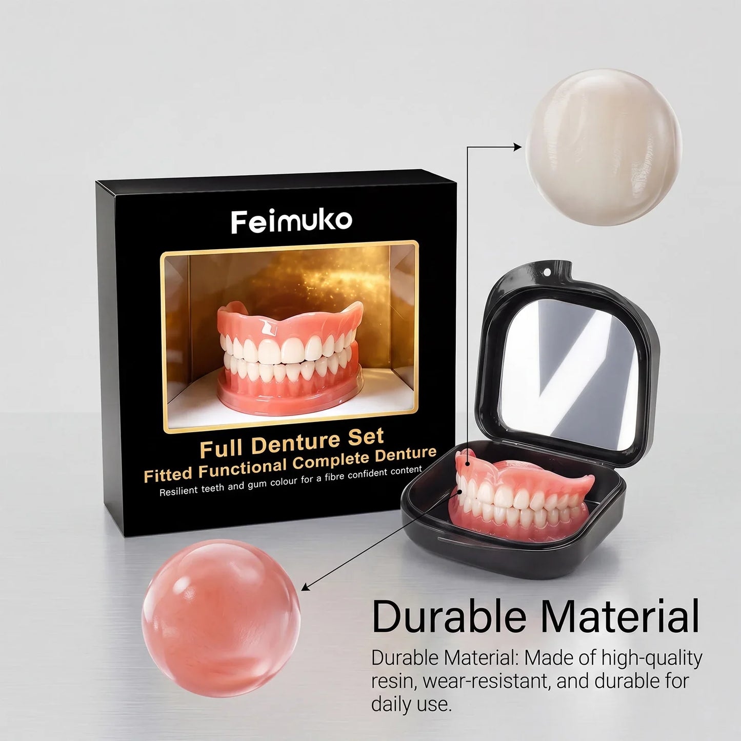 Reusable Cosmetic Teeth Veneers – Natural Smile Snap-On Set