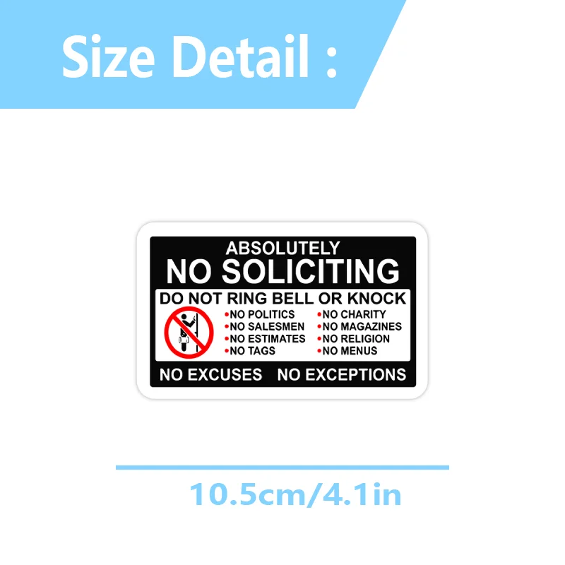 2pc Vinyl No Soliciting Decal Sticker Waterproof and Sunproo for Cars,Door Peaceful Pleasures Health and Wellness