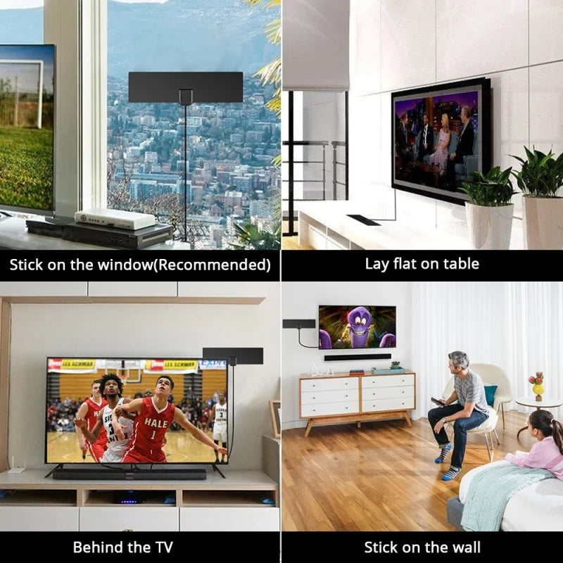 Indoor Digital TV Antenna 4K 1080P | DVB-T2 & Signal Amplifier