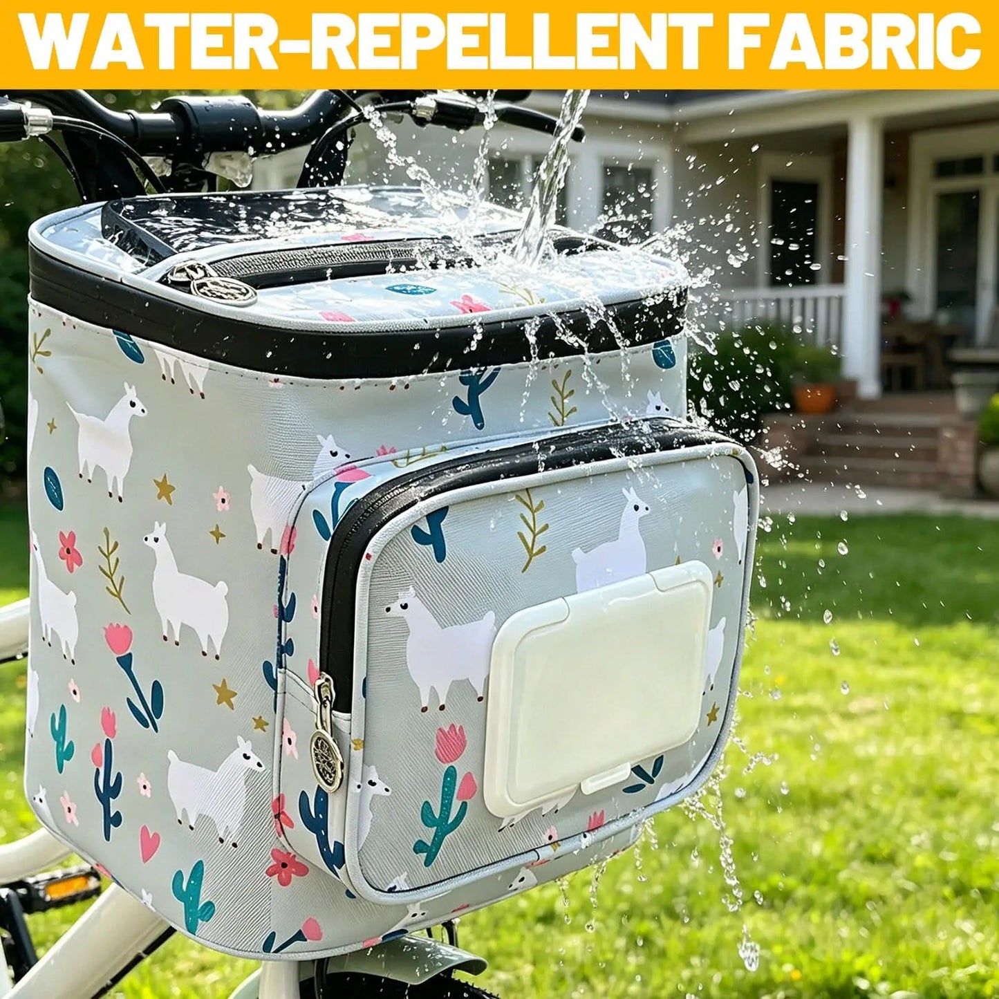 Waterproof Oxford Cloth Kids Bicycle Basket With Zipper For Scooters Tricycles Balance Bikes, Holds Beverages Keys Toys Peaceful Pleasures Health and Wellness