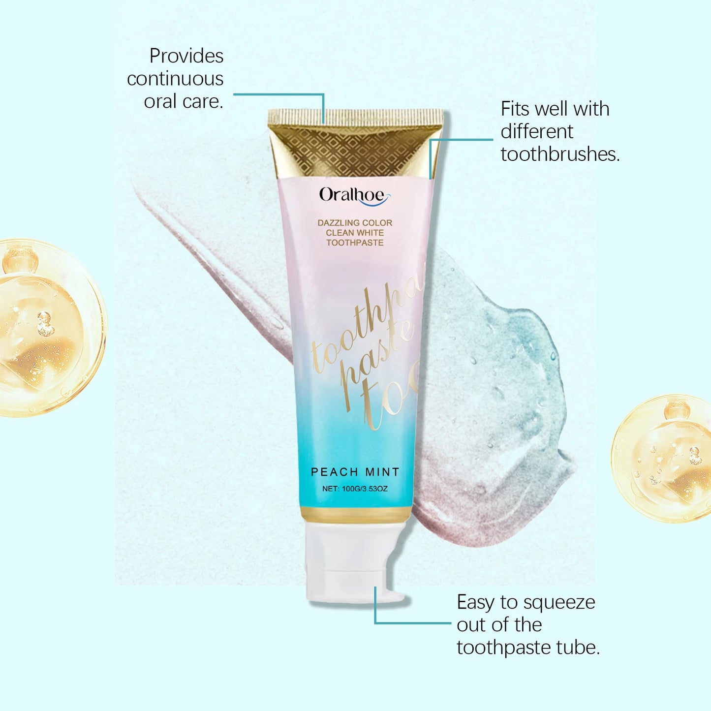Oralhoe Radiant Whitening Toothpaste | Mint Flavor, 100g