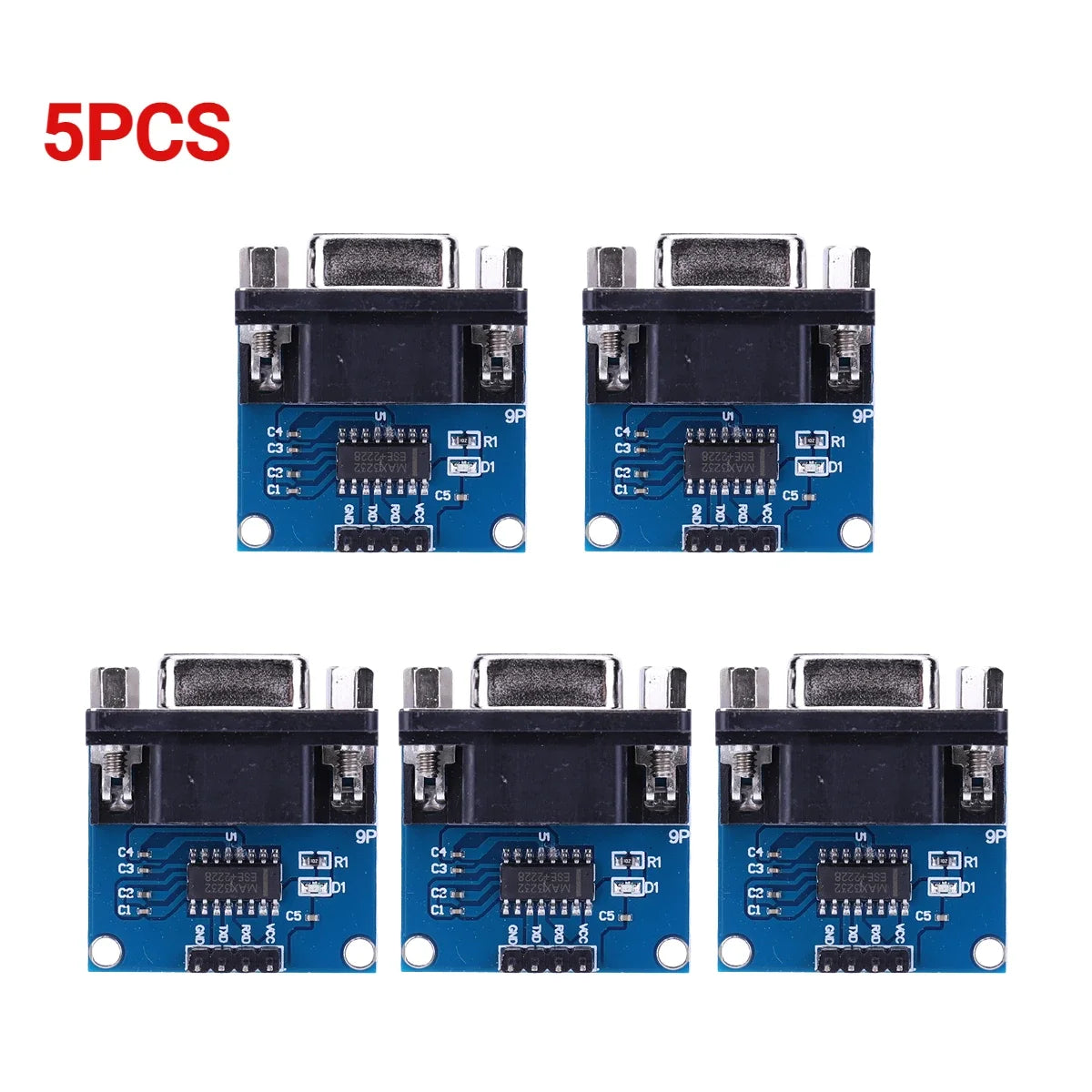 1-10PCS MAX3232 RS232 to TTL Serial Port Converter Module TX RX VCC GND Female DB9 Connector 3.3V-5.5V MAX232 Flashing Board Peaceful Pleasures Health and Wellness 5PCS