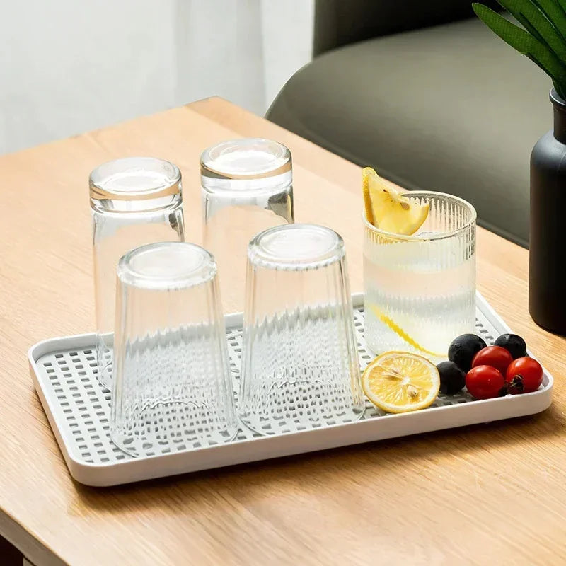Double Layer Cup Storage Tray Dish Drainer Fruit Vegetable Washing
