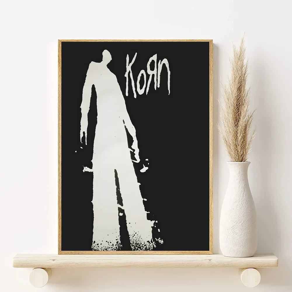 1pc Korn Rock Band Music Poster, Minimalist Aesthetics Canvas Painting Print for Living Room Modern Home Decor Peaceful Pleasures Health and Wellness z4 20x30cm Unframed