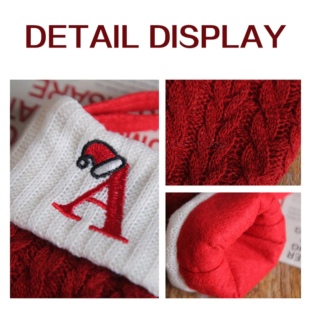Personalized Knitted Christmas Stocking – Monogram Initial