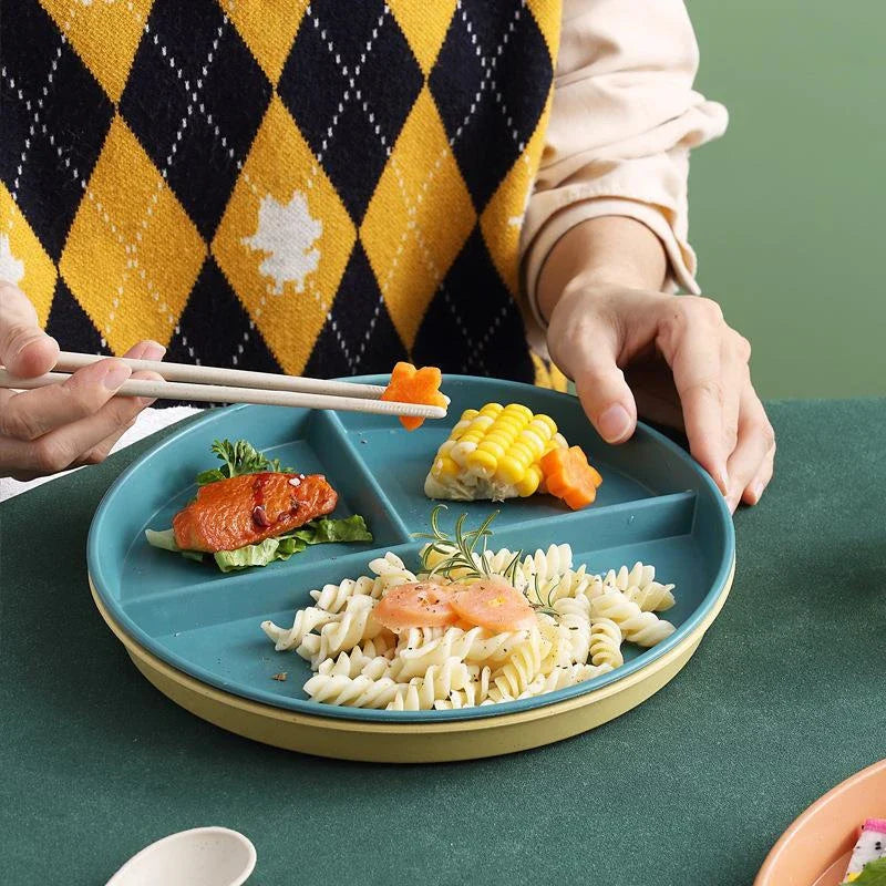 Wheat Straw 3-Compartment Divided Plate – Eco BPA-Free
