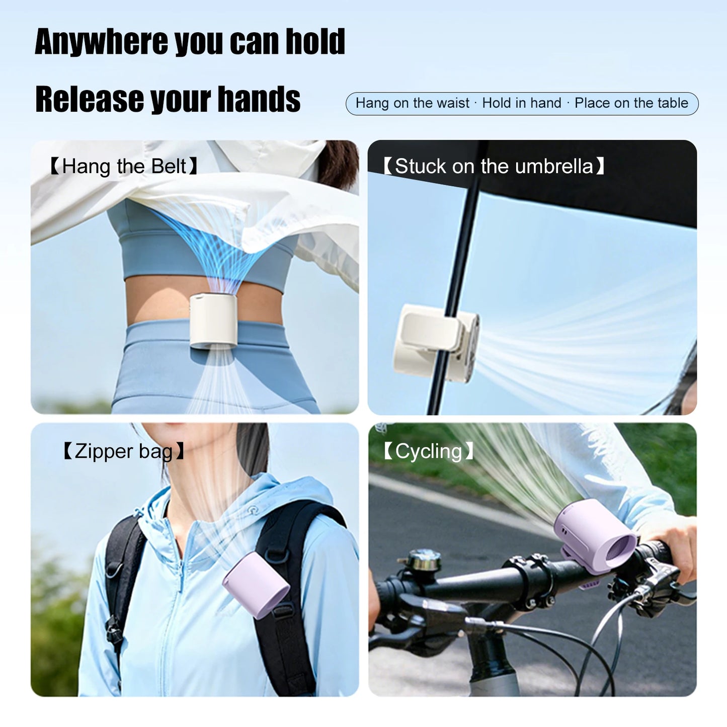 Car Clip Fan Mini Portable Outdoor Clip Umbrella Fan 199 Speed Waist Clip Electric fan 360° USB Rechargeable Desktop Cooling fan Peaceful Pleasures Health and Wellness