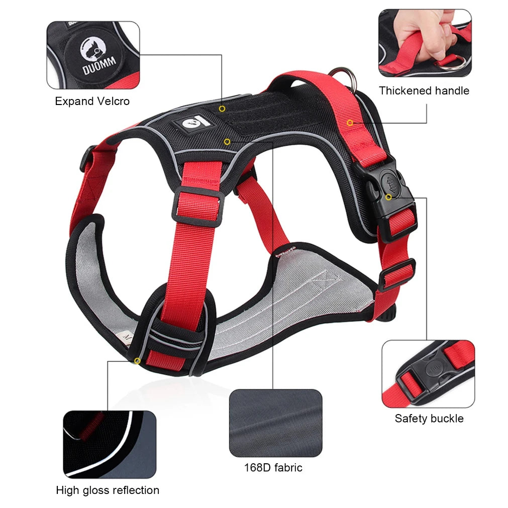 Reflective Tactical Dog Harness | 1680D Waterproof Vest Large Dogs