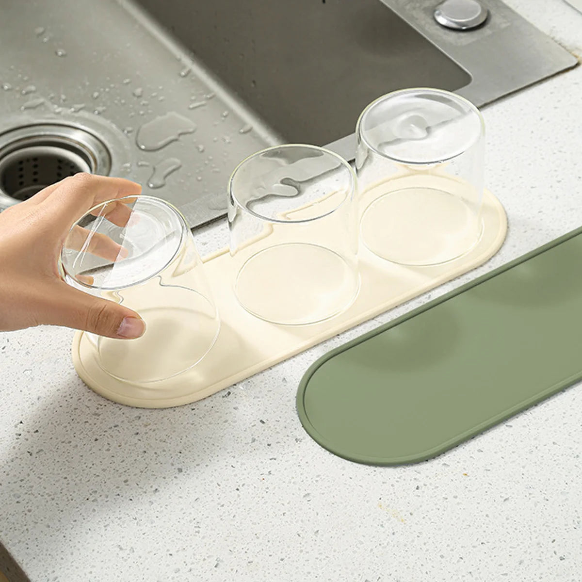 1Pc Oval Kitchen Utensils Silicone Non-slip Heat-resistant Pad Condiment Jar Holder Silicone Mat Condiment Jar Base Pad Peaceful Pleasures Health and Wellness