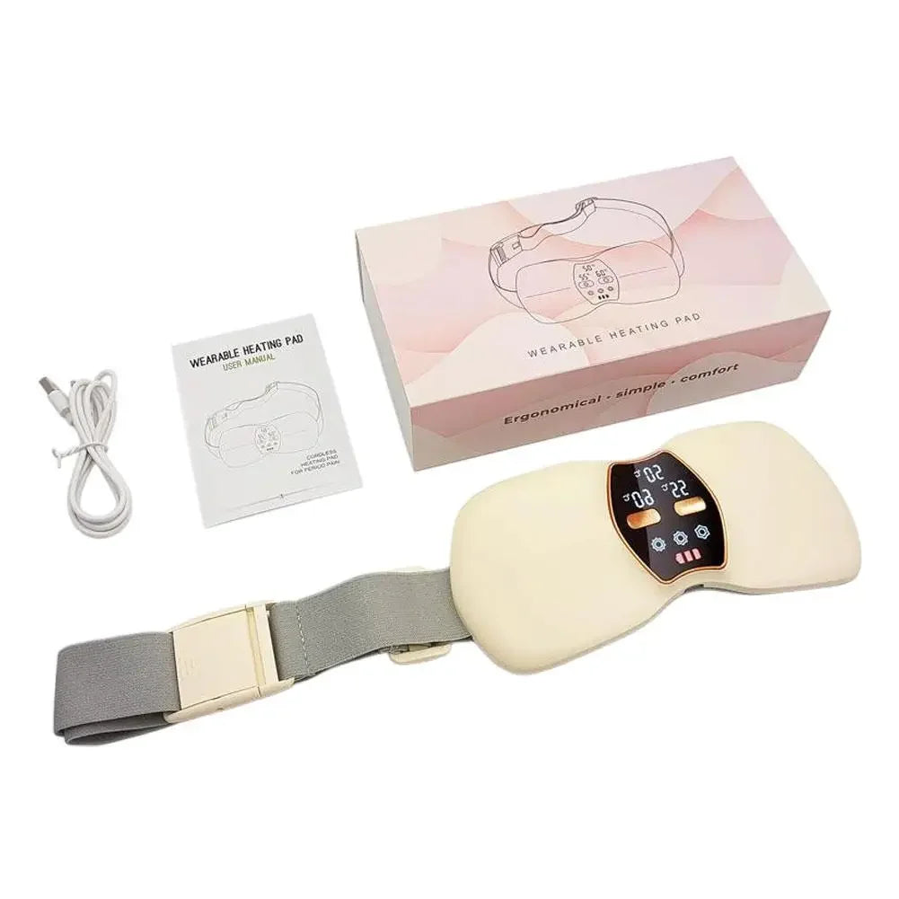 Electric Abdominal Massager Warming Palace Belt For Women's Menstrual with Adjustable Temperature Belt For Warming the Uterus Peaceful Pleasures Health and Wellness Beige