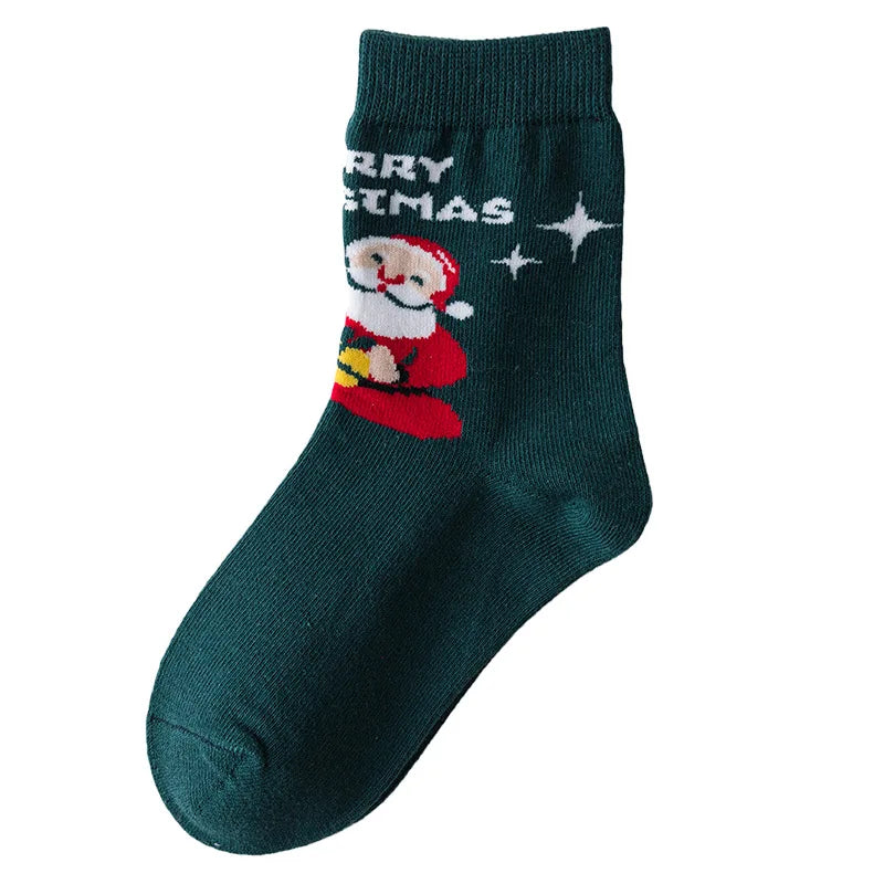 Kids Christmas Socks 5 Pairs | Cotton Santa Gift Ages 1–10