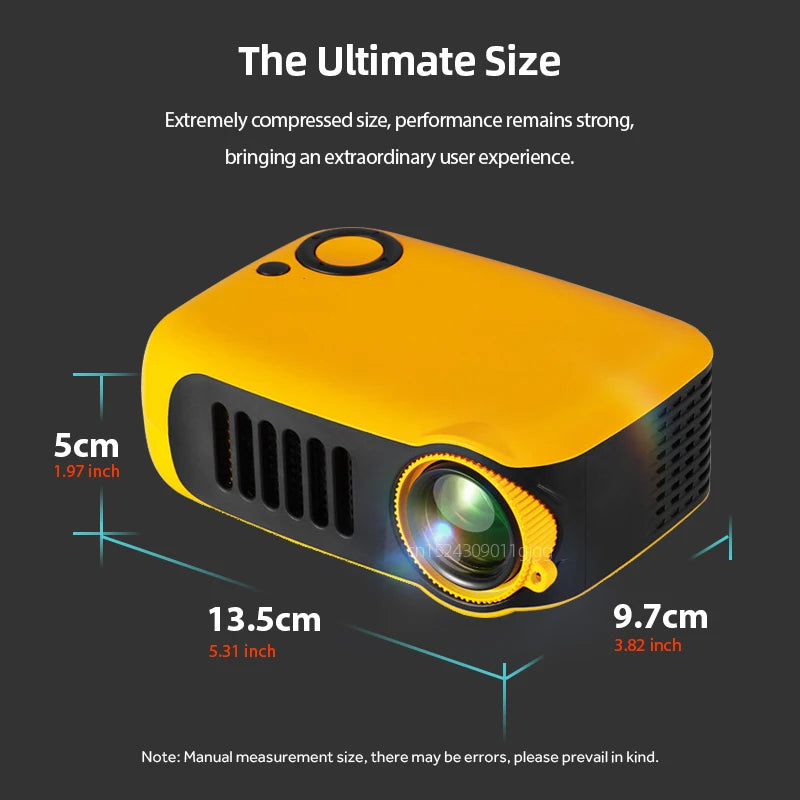 MINI Projector Portable 3D LED Video Projectors Home Cinema Theater Game Laser Beamer Smart TV BOX 1080P 4K Via HD Port A2000 Peaceful Pleasures Health and Wellness